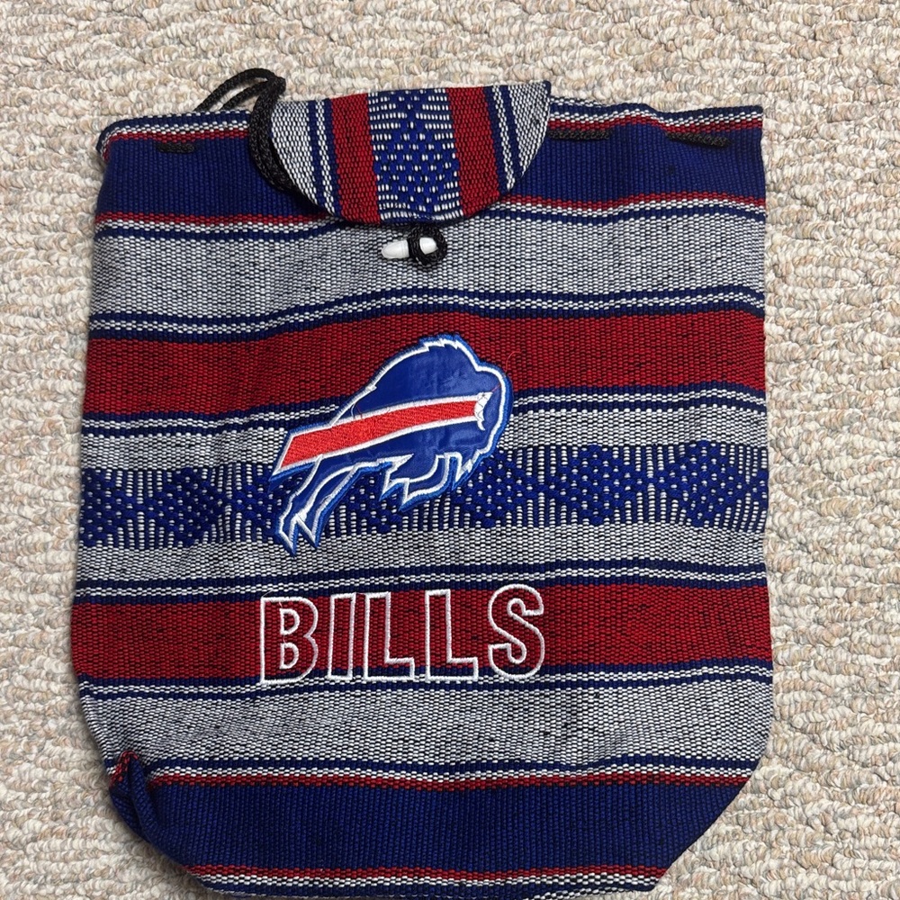 Buffalo Bills Red and Blue Striped Backpack